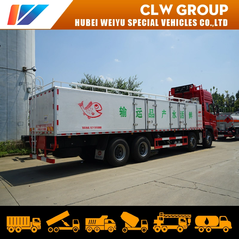 China Dongfeng 25tons 8*4 Live Fish Transport Vehicles Survival Rate up to 99%! Seafood Transport Cart Refrigerated Van Truck