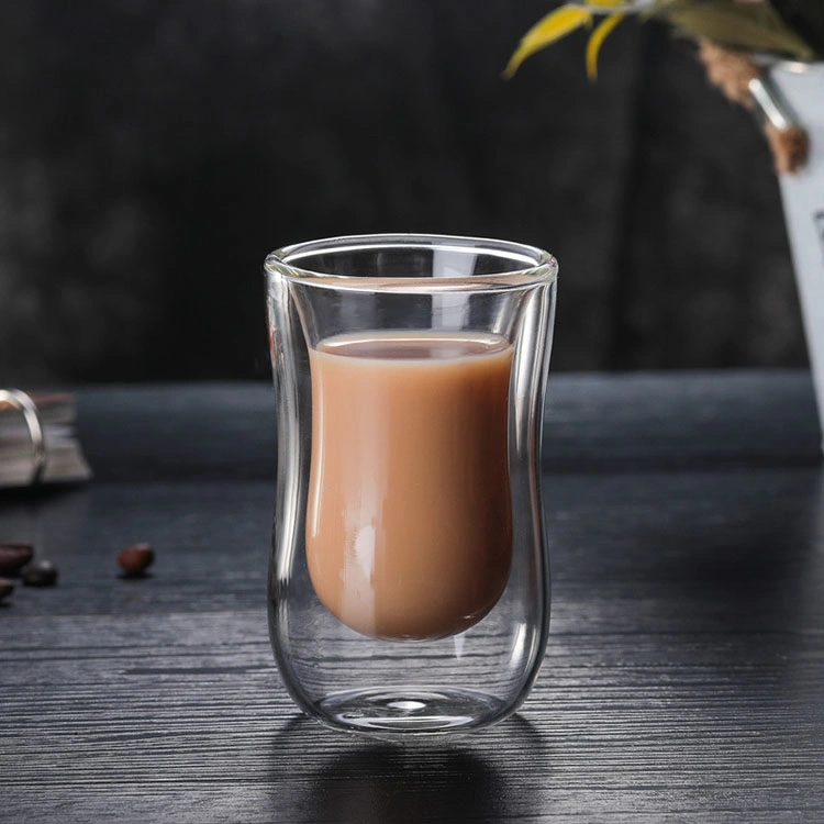 38years Factory New Style Double Walled Glass Cup Coffee Mug 80ml Capacity