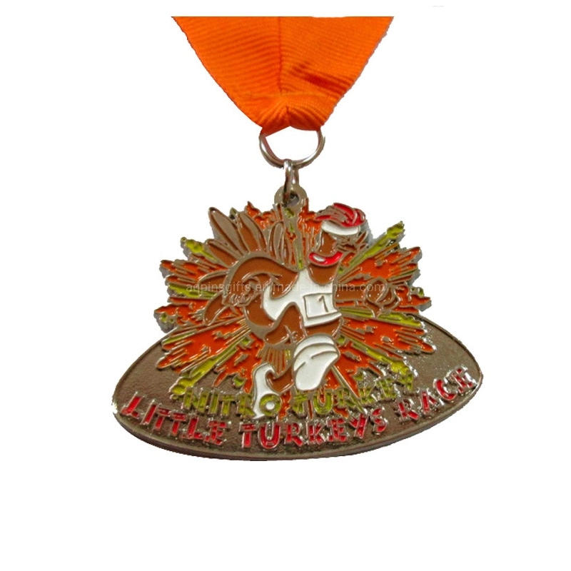 Custom latón antiguo policía militar de la Medalla de Honor la promoción del deporte del fútbol sello personalizado Premio finalista medalla de plata (227)