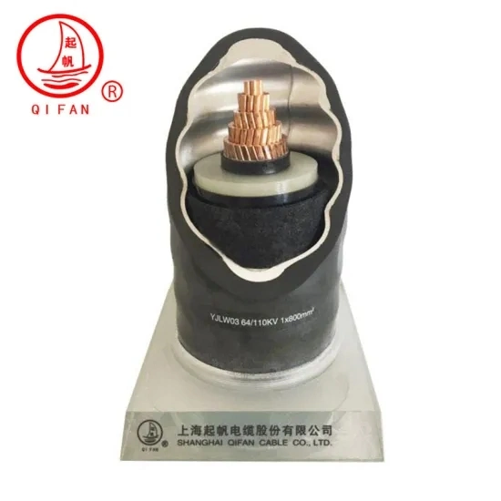 كبل طاقة نحاسي أحادي الألومنيوم 630mm2 64/110kv Cu/XLPE/CWS/Lat/HDPE (PVC)