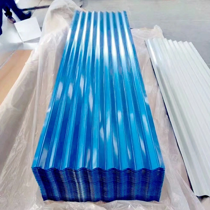 Color Coated Cheap Metal Zinc Corrugated Steel Roofing Sheet 0.45mm Rooftop Steel Sheet Color Roof Sheet