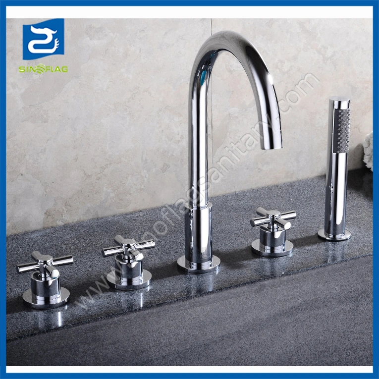 Four Holes Deck Mounted Bath Water Mixer