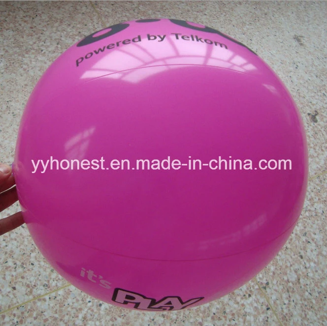 Pink PVC Inflatable Beach Ball with Promotional Logo