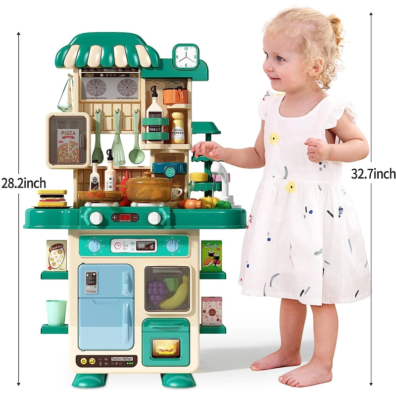 48pcs Kitchen Toys Simulación de Spray and Play Sink find Juega a Juguete de comida con luces y sonidos realistas