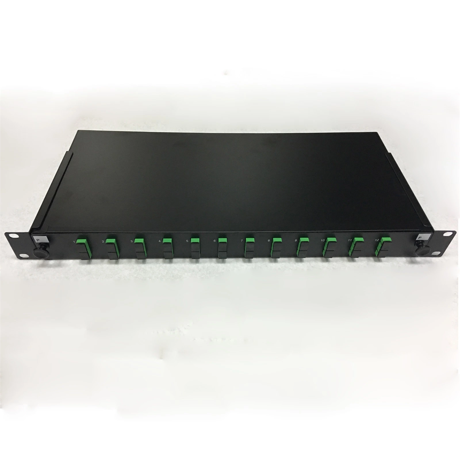 1u 24port 19inch Black FTTH Fiber Optic Slidable Patch Panel ODF with Adapter