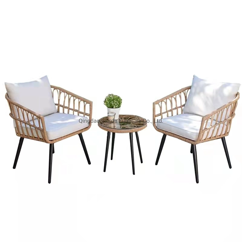 Modern Outdoor Balcony Hotel Simple Rattan Leisure Garden Table and Chair Furniture