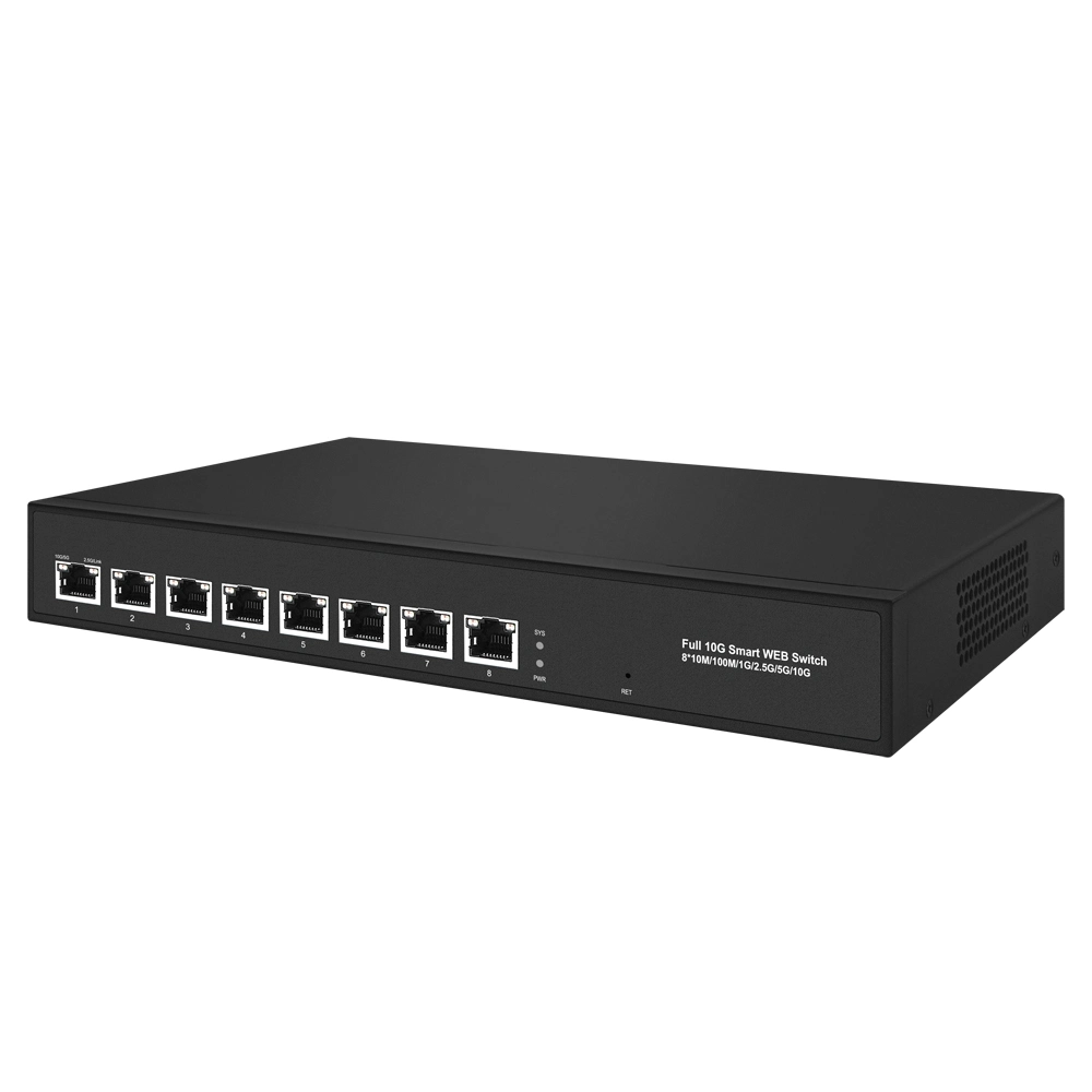 8 ports 10gbe RJ45 1/2.5/5g Auto Adaptive Smart Lite semi-géré Commutateur réseau