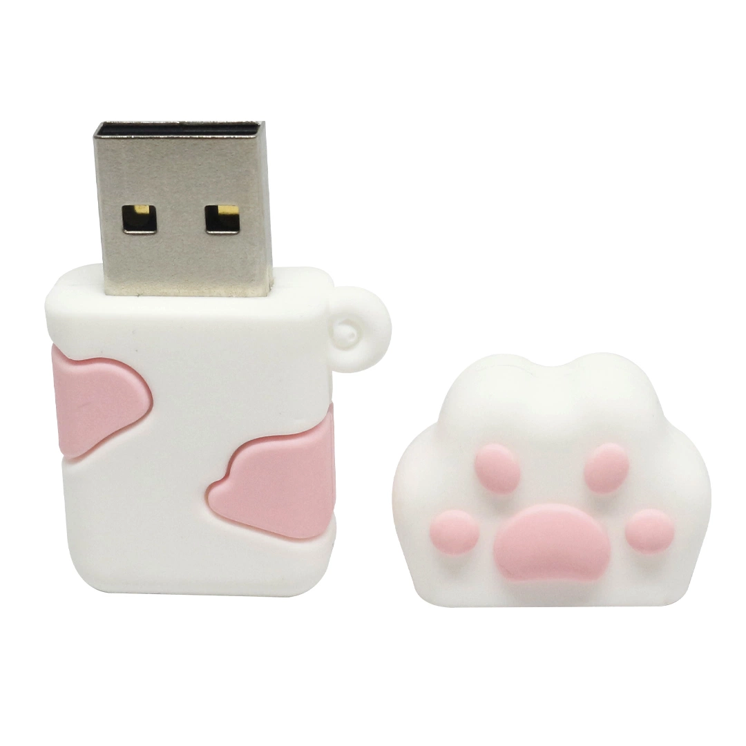 Cartoon Cat Cat Paw Festival Gift Storage PVC USB Flash Disk