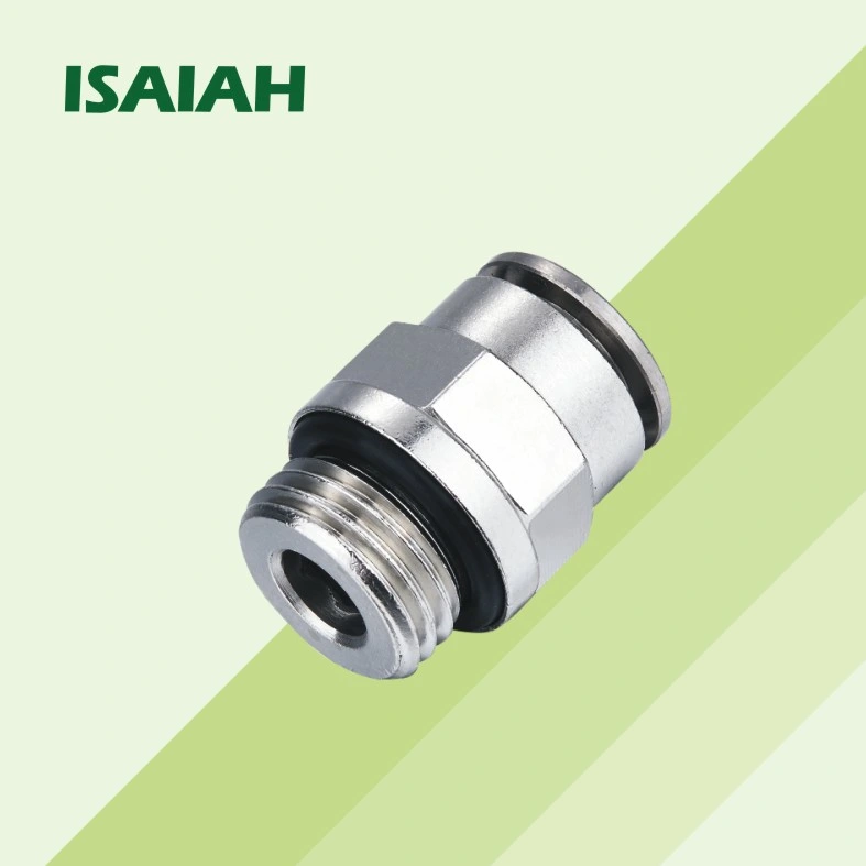 High Quality Brass Straight Connector Push in Copper Pneumatic Fittings Connector with Spring