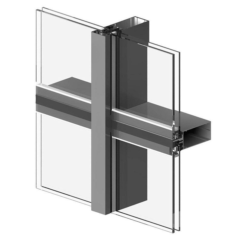 Perfiles de aluminio de revestimiento de polvo anodizado para puerta de ventana de pared de cortina