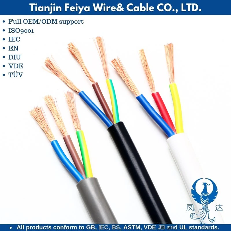 Nyy H07z-R 450/750V BVV Rvv PVC/XLPE النحاس الخالي من الرصاص كبل كهربائي مرن متعدد المراكز من نوع Conductor Wire