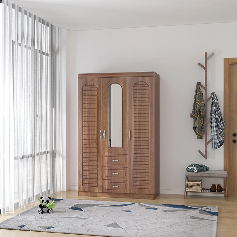 Fancy Strong Wardrobe Wooden Wardrobe Minimalist Wardrobe Mirror Open Door