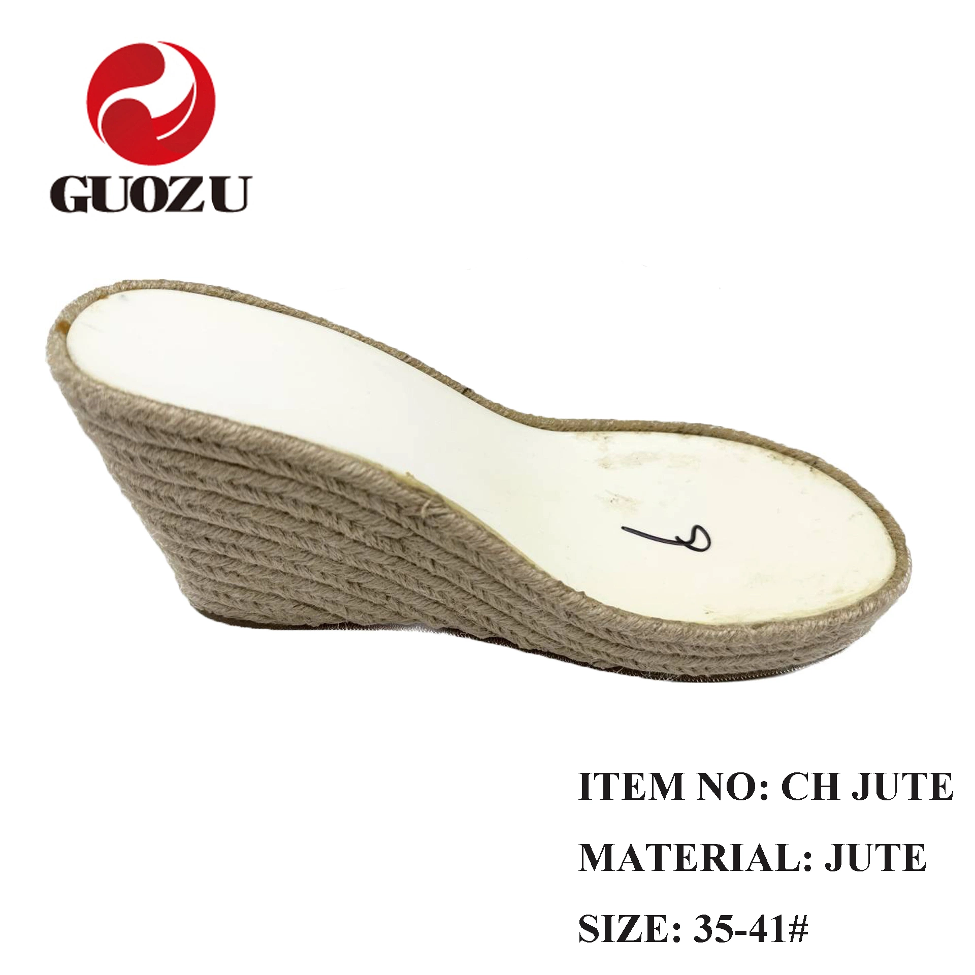 Classical PU and Jute Shoe Soles Ladies Wedge Heels Trendy