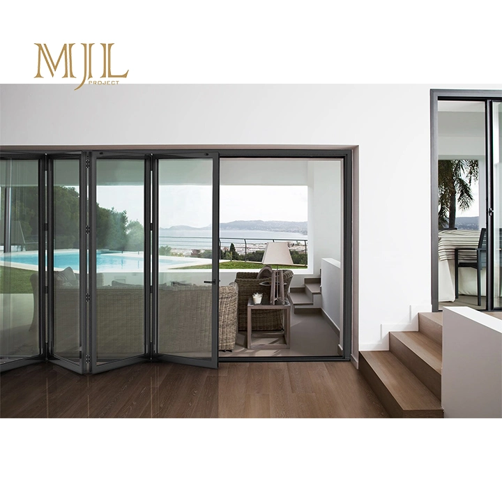 Economic Accordion Door Outdoor Multi Locking Folding Patio Doors Exterior Vertical Bi Fold Folding Aluminum Doors Folding Aluminum Doors Vertical Bi Fold Door