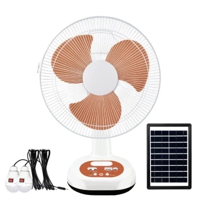 12 Inch Rechargeable Ventilation Solar ABS Table Electric Fan with 2 Speeds/5V USB Output for Mobile Phone