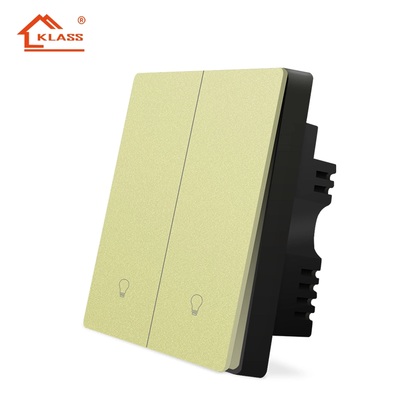 Lámpara de pared inteligente Klass Glass Neutral Wireless Tuya Zigbee Touch Interruptor de personalización de botón pulsador