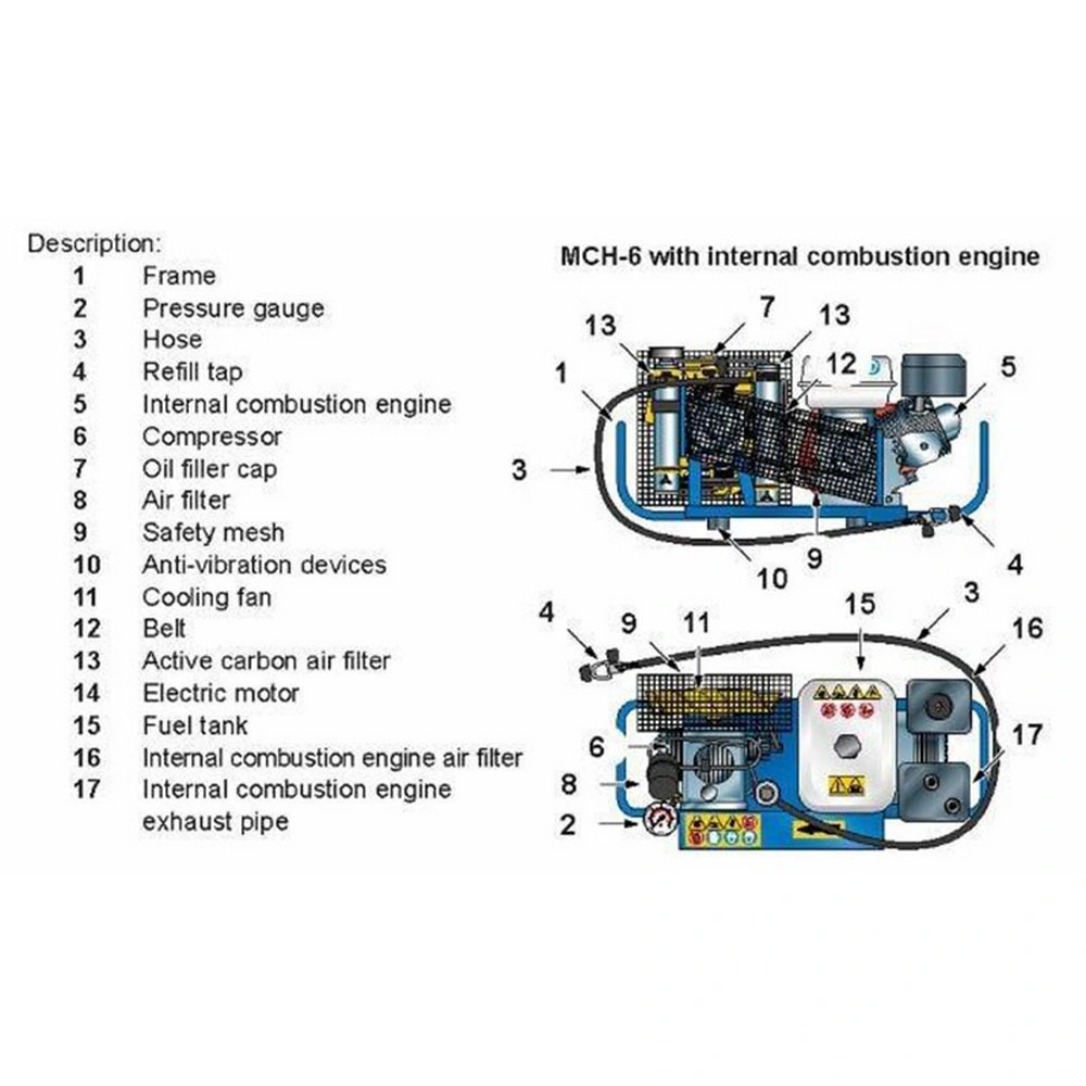 Mch-6 Portable Air Compressor Machine Mini Screw Air Compressor