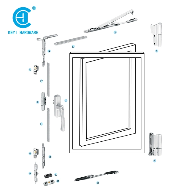 Keyi Metal Kpx05 European Standard C-Groove Open-in Side Hung Window Series 3 of Window Component