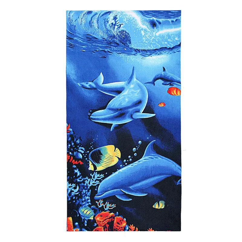 Microfiber Beach Towels Blue Tropical Pattern Bath Towel Fast Dry Beach Accessories