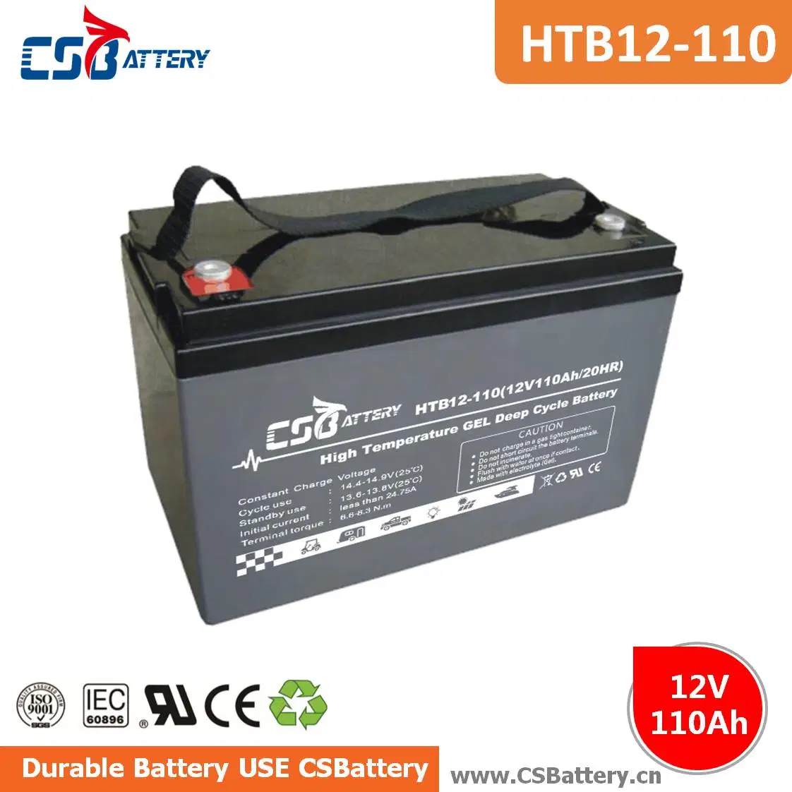 Csbattery 12V 200Ah batería de gel de ciclo profundo para Telecom/tractor/Powered-Heater/generador solar/Amy