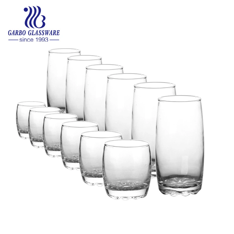 China Manufacture Machine Blowing Glass Tumbler 250ml+400ml 12PCS Drinkware Set with Color Box for Promotion High quality/High cost performance Wine Whisky Juice Glass Cup