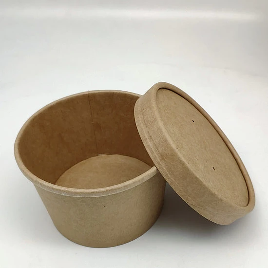 Kraft Paper Soup Bowl Soup Cup with Lid 8oz/12oz/16oz/32oz High quality/High cost performance  on Sale