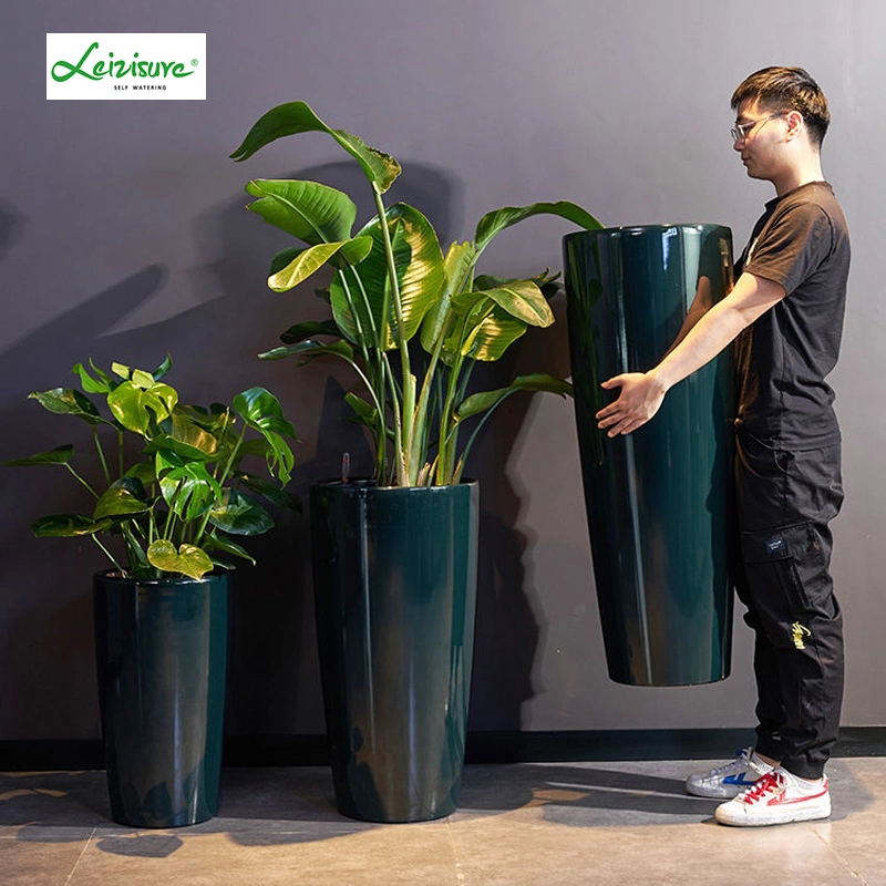 Plastic Cylinder Luxury Style Vertical PP Garden Planter Big Flower Pots