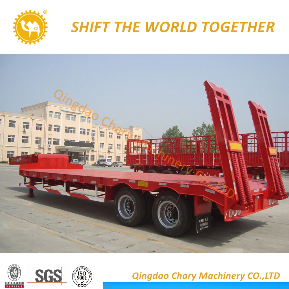 Transportation of Wheel Loaders and Excavators 2 Axles Low Bed Semitrailer