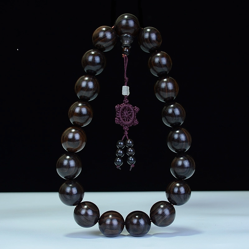 Ebony Buddha Bead Log Purple Light Sandalwood Submerged Bracelet Rosary Beads