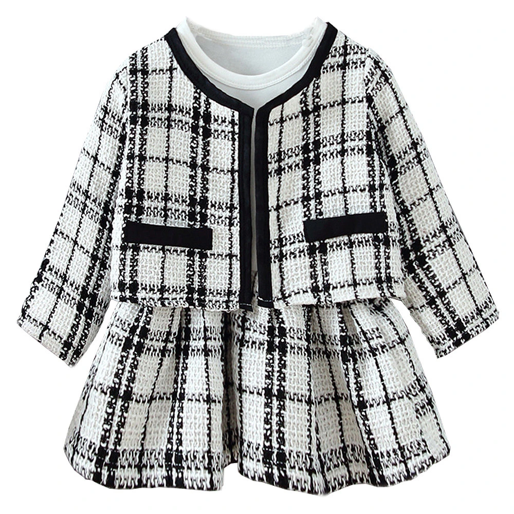 Spring and Autumn Girls Chick Vintage Suit Dress Jkt-489