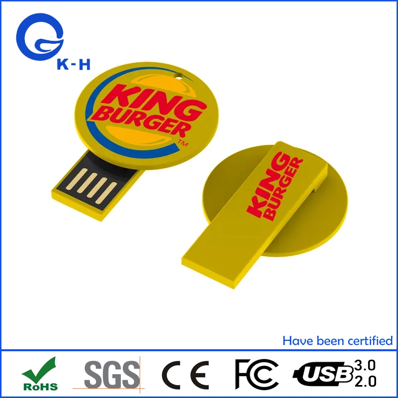Round Card Plastic USB 2 Flash 16GB U Disk 8GB 4GB 2GB