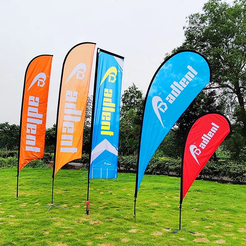 Portable Flying Beach Feather Flag Tear Drop Flag for Advertising Beach Flag Pole Beach Wing