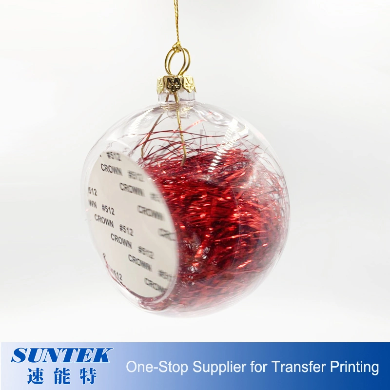 Transparent Plastic Christmas Ball Sublimation Heat Transfer Printing