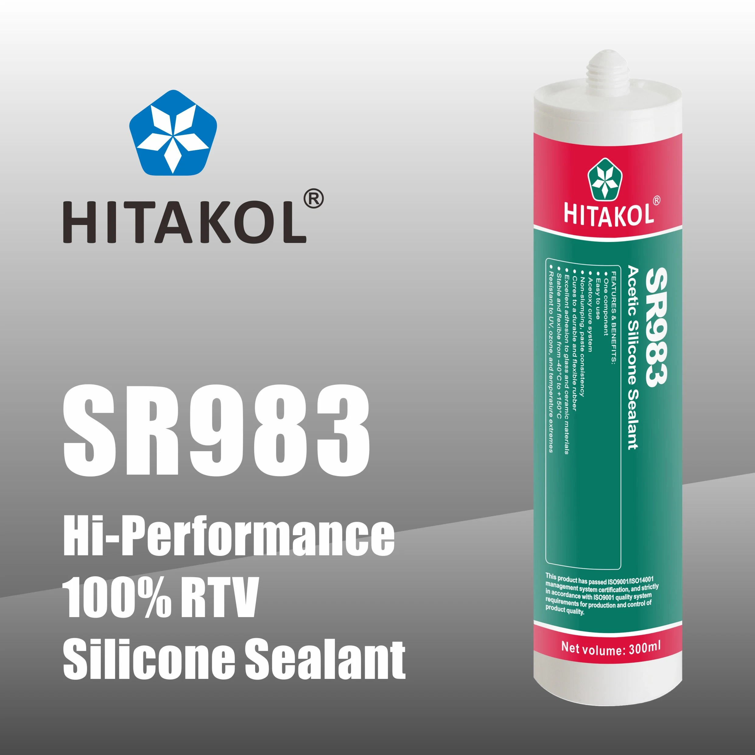 High Performance Multi-Purpose 100% RTV Acetoxy / Acid / Acetic Silicone Adhesive Sealant