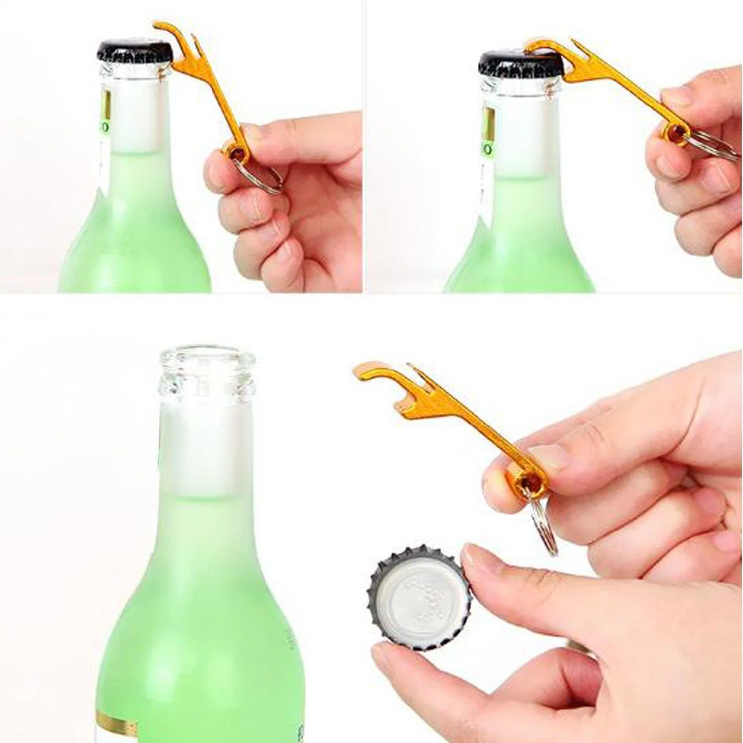 Promotional Gifts Multifunctional Bottle Opener Key Ring Metal Keychain Kitchen Gadgets