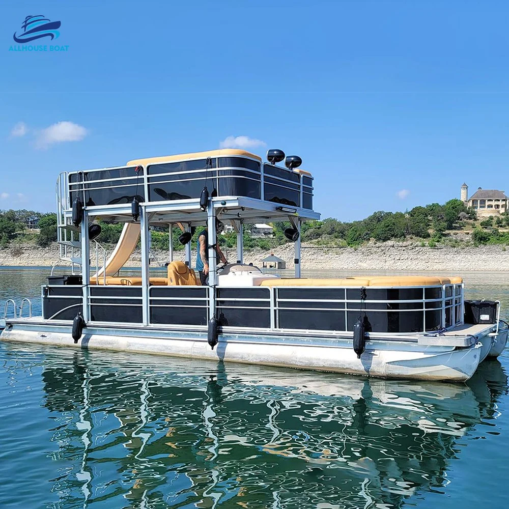 Double Deck Super Luxury Fishing Kayak Aluminum Recreational Party Pontoon Boat