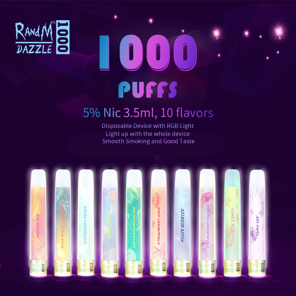 Elegant Cool Design with 22 Flavors Randm Dazzle 1000 Puff Disposable Electronic Cigarette Pen