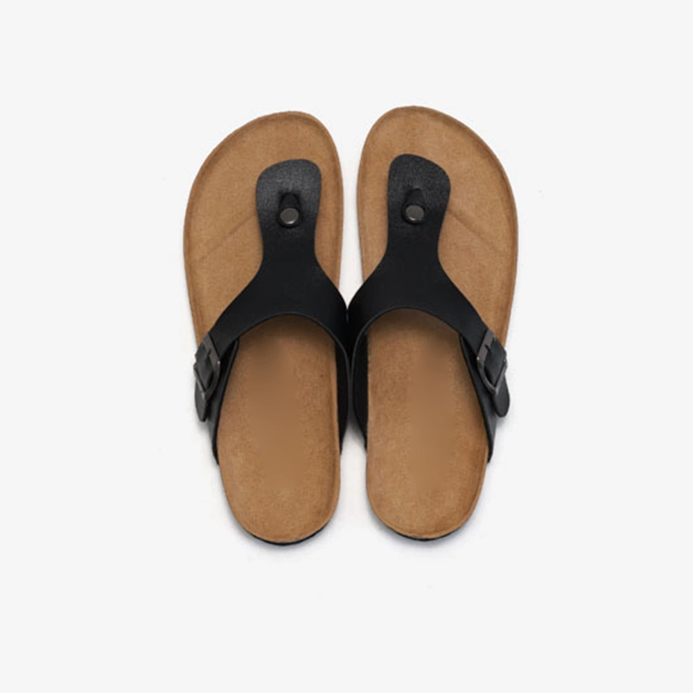 2023 популярные пляжные тапочки Женские повседневные кожаные сандалии Корк Flip Flops (Переворот