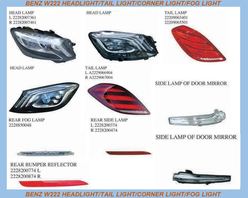 Benz 210 Angel Eye/LED Headlight /Tail Light/Corner Light/Fog Lightr 2108200461/ L 2108200361r 2108200256/ L2108200156/R 2108203061/ L2108202761/R 2108200264/