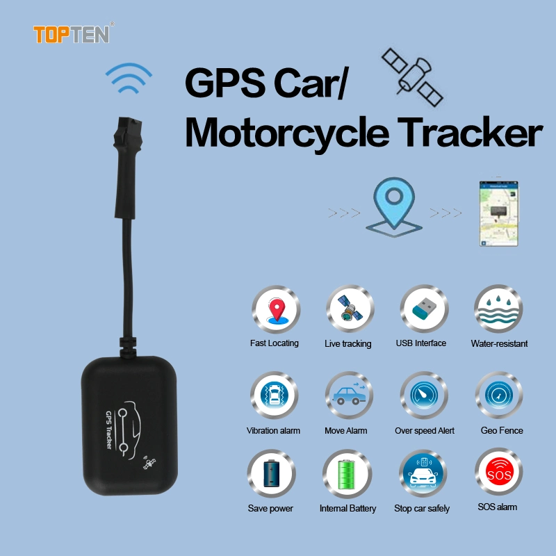 Manufacturer 2g Waterproof Motorcycle GPS Tracker, GPS Car Alarm Support Bluetooth Remote Controller (TN)