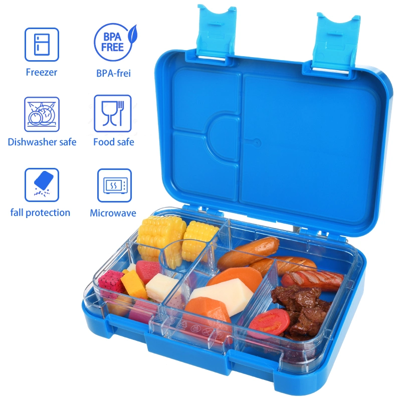 Contenedor de comida para niños 4 compartimentos de material Tritán sin BPA