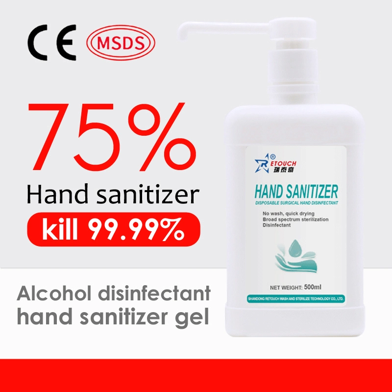 Alcool savon pour les mains désinfectant pour les mains gel désinfectant sans eau 75% alcool Gel désinfectant pour les mains