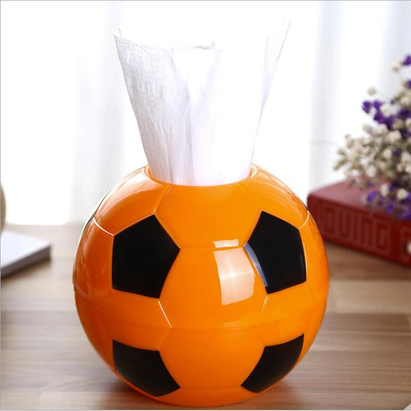 Tissue Holder Creative Runde Fußball-Form Rolle Tissue Holder Papier Pumping Box Tissue Box Papiertopf für Home Office Auto Wbb11988