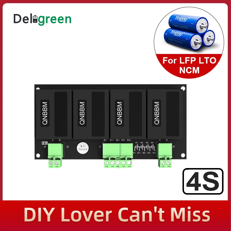 Deligreen Lithium Battery Active Equalizer Qnbbm 1-4s Balancer for Lto LiFePO4 Li-ion Nmc 18650 32650 32700 66160 Lithium-Ion Battery Pack