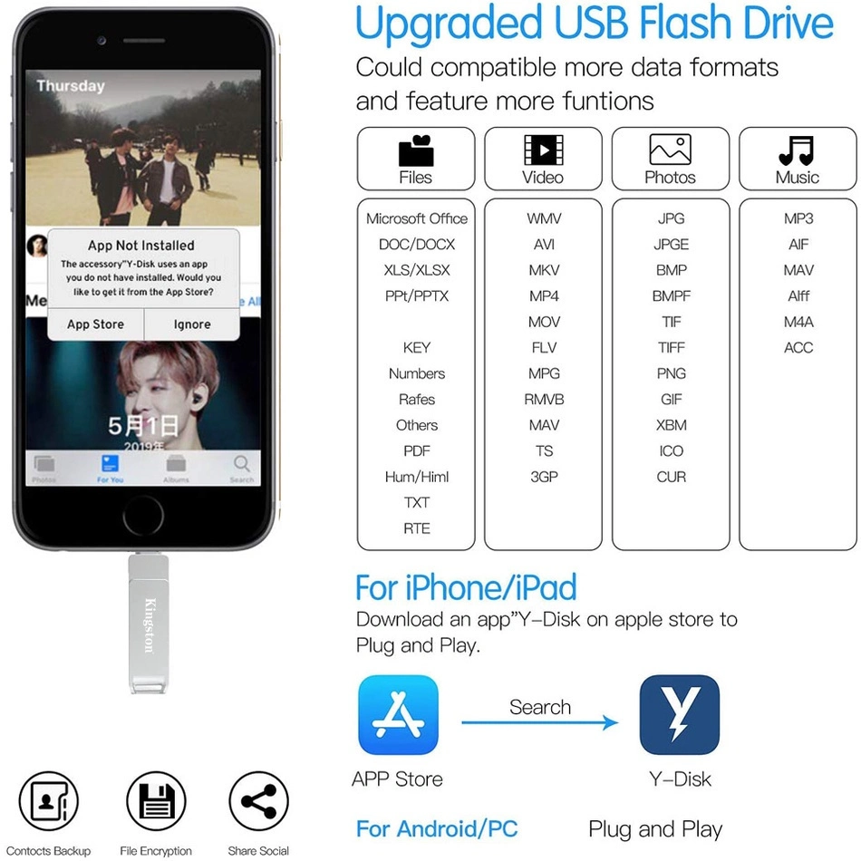 512 GB de almacenamiento externo de Ios 3 Pendrive Memory Stick en la unidad flash USB1