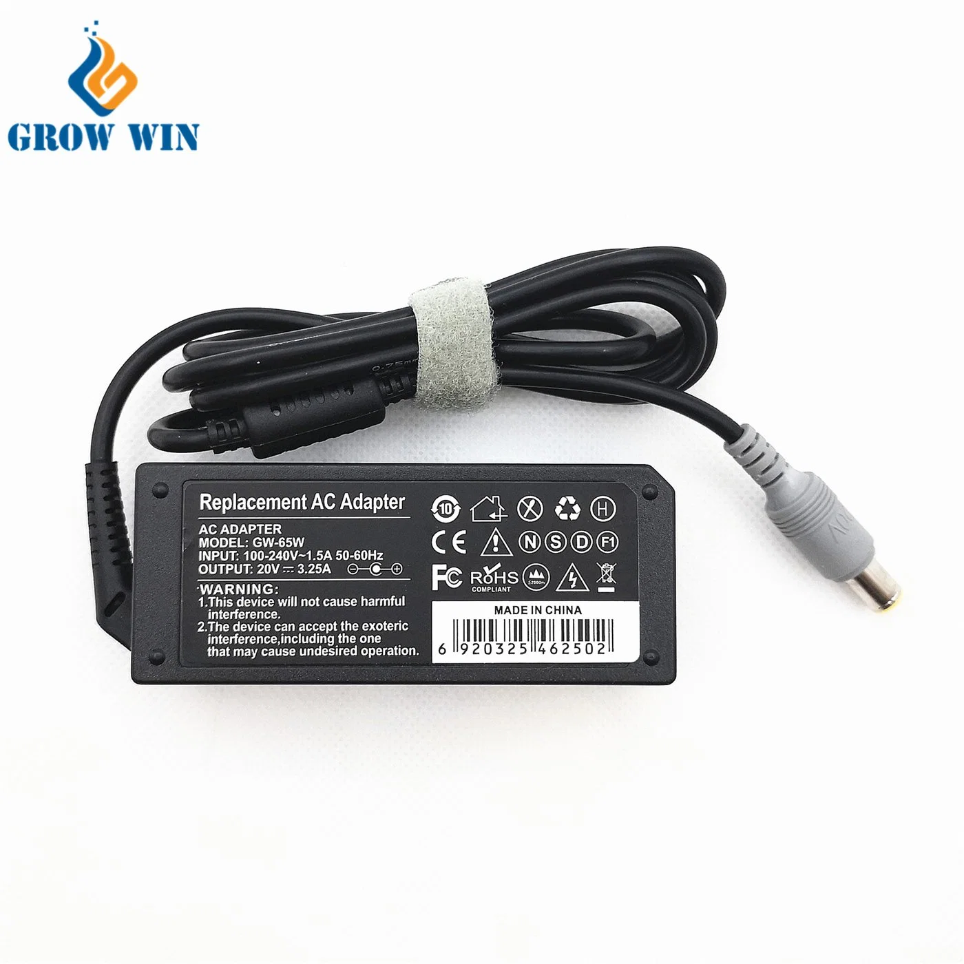 Chargeur d'alimentation pour ordinateur portable MOQ 65W 20V 3,25A pour Lenovo Adaptateur de batterie IBM