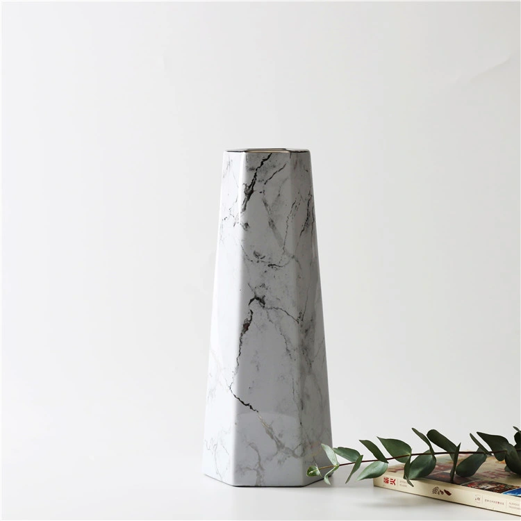 Cor Cinza Tamanho 3 vasos de plantas em mármore de desktop moderno Ceramic
