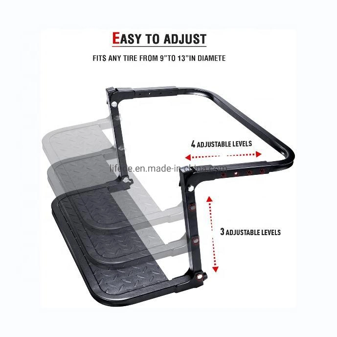 Paso de neumático plegable para camión de recolección, SUV y RVs Paso automático montado en neumático ajustable