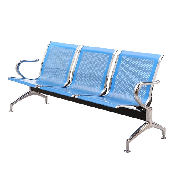 4 Seater Chrome Steel Metal Public Waiting Chair Public Indoor & Outdoor Furniture for Airport Hospital Bus Station Medical Clinic Room