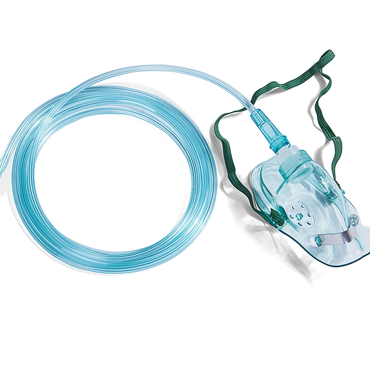 Disposable Oxygen Mask with Tube and Adjustable Elastic Strap